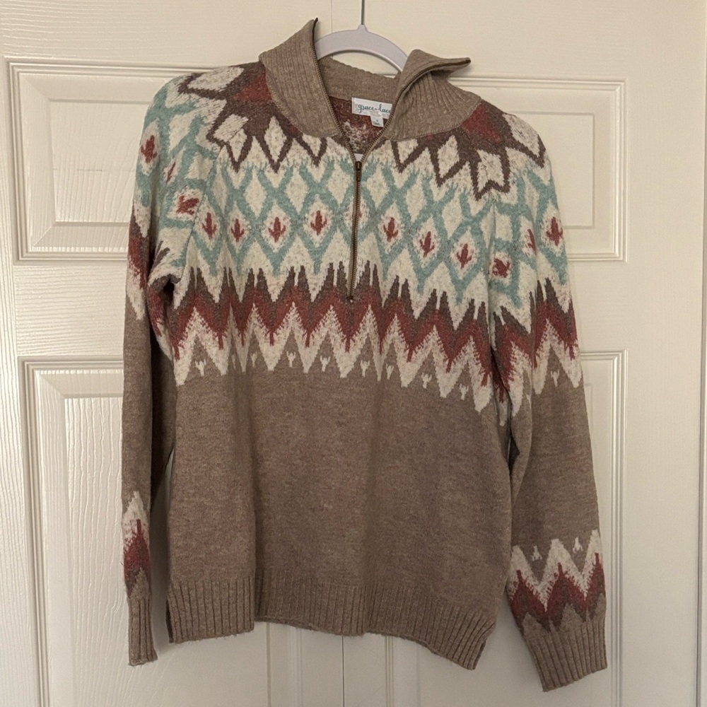 Grace & Lace Quarter-zip Sweater